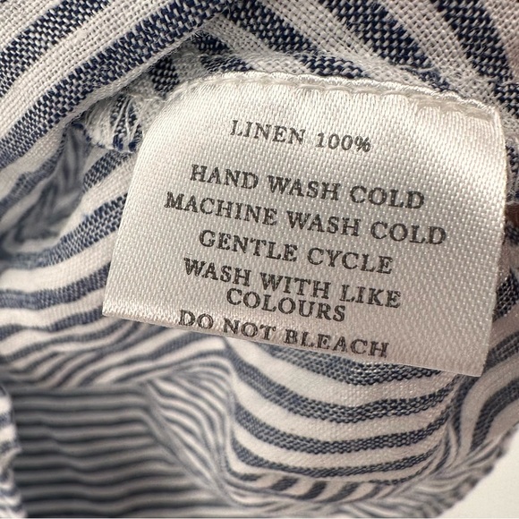 Liz Alig Linen Stripe Bias Cut Tank Top Small - Picture 4 of 5